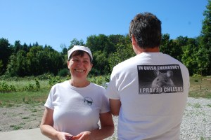 Jesus jokes in church.  Anne and John Hoyt are lucky lightning doesn't strike.